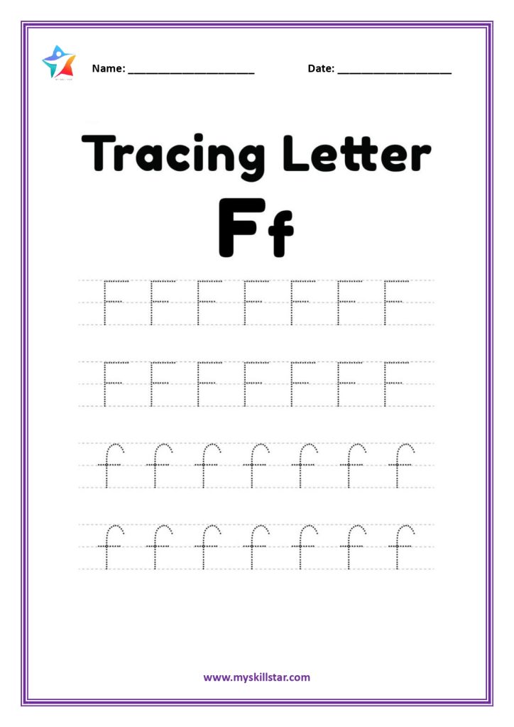 tracing letter f