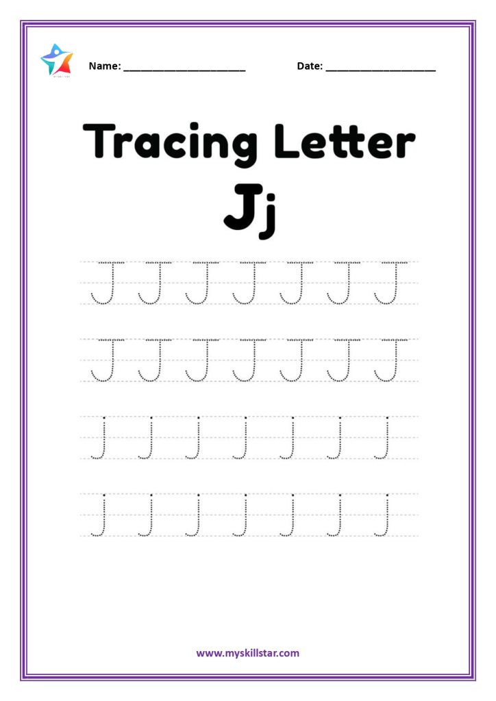 tracing letter j