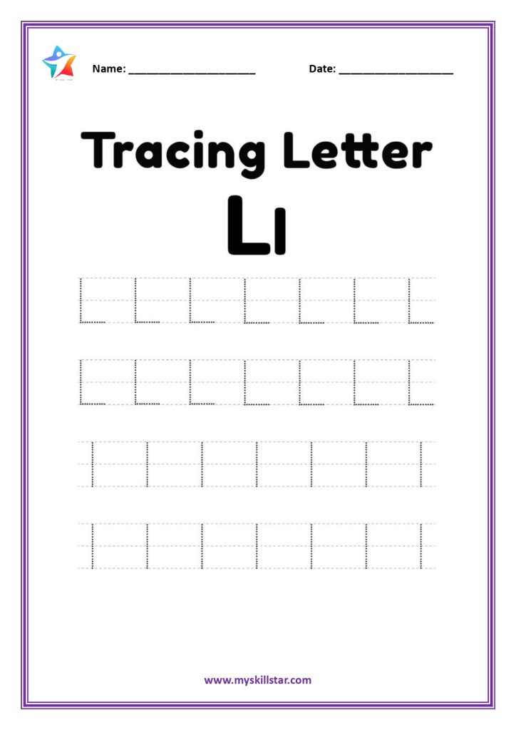 Alphatbet Tracing Worksheets letter l