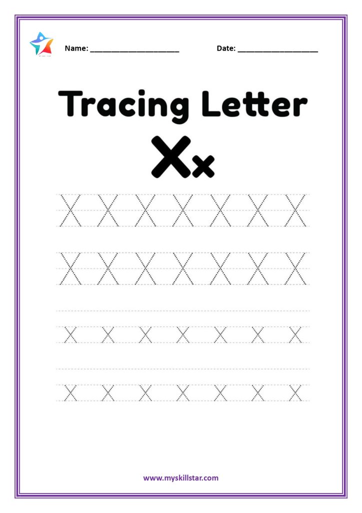 tracing worksheets letter x