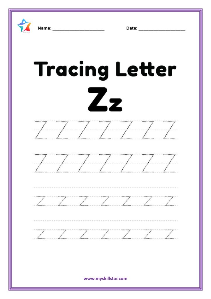 tracing worksheets letter z
