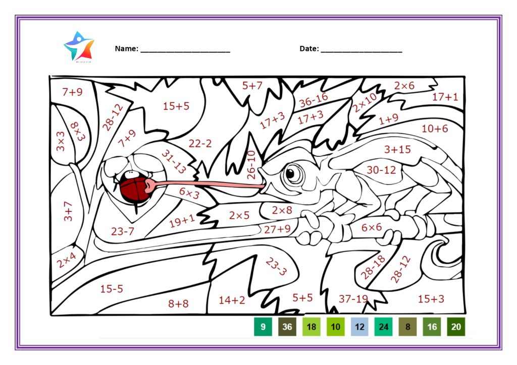 Addition, Subtraction and Multiplication worksheet
