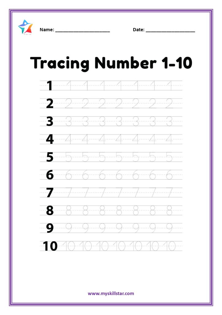 Numbers Tracing Worksheets | My Skill Star