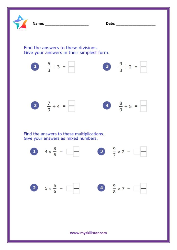 division math worksheets