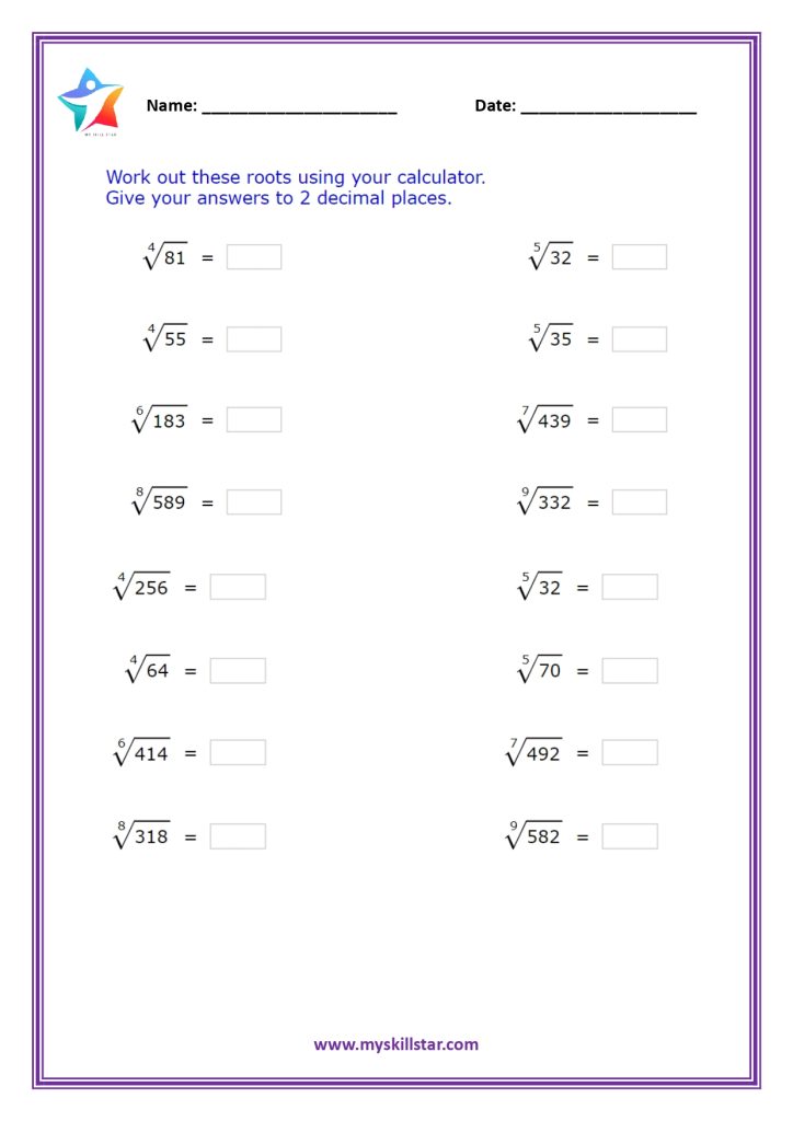 Math Worksheets for Grade 6