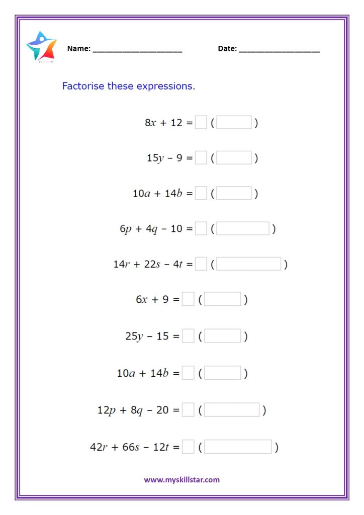 Grade 6 Math Worksheets