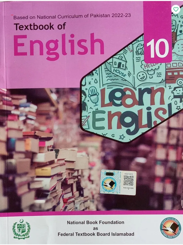 Class 10 MatriClass 10 Matric English Textbook (SNC 2022-23) Edition (Federal Board)c English Textbook (SNC 2022-23) Edition (Federal Board) Class 10 Matric English Textbook (SNC 2022-23) Edition (Federal Board)